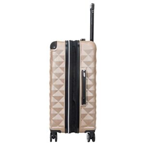 Kenneth Cole REACTION Diamond Tower Collection Lightweight Hardside Expandable 8-Wheel Spinner Travel Luggage, Rose Champagne, 24-Inch Checked