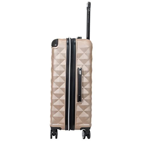 Kenneth Cole REACTION Diamond Tower Collection Lightweight Hardside Expandable 8-Wheel Spinner Travel Luggage, Rose Champagne, 24-Inch Checked