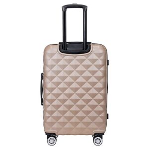 Kenneth Cole REACTION Diamond Tower Collection Lightweight Hardside Expandable 8-Wheel Spinner Travel Luggage, Rose Champagne, 24-Inch Checked