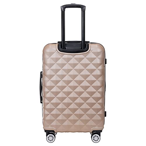 Kenneth Cole REACTION Diamond Tower Collection Lightweight Hardside Expandable 8-Wheel Spinner Travel Luggage, Rose Champagne, 24-Inch Checked