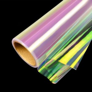 Morepack Iridescent Cellophane Roll, Iridescent Cellophane Wrap for Gift Baskets, Iridescent wrapping paper