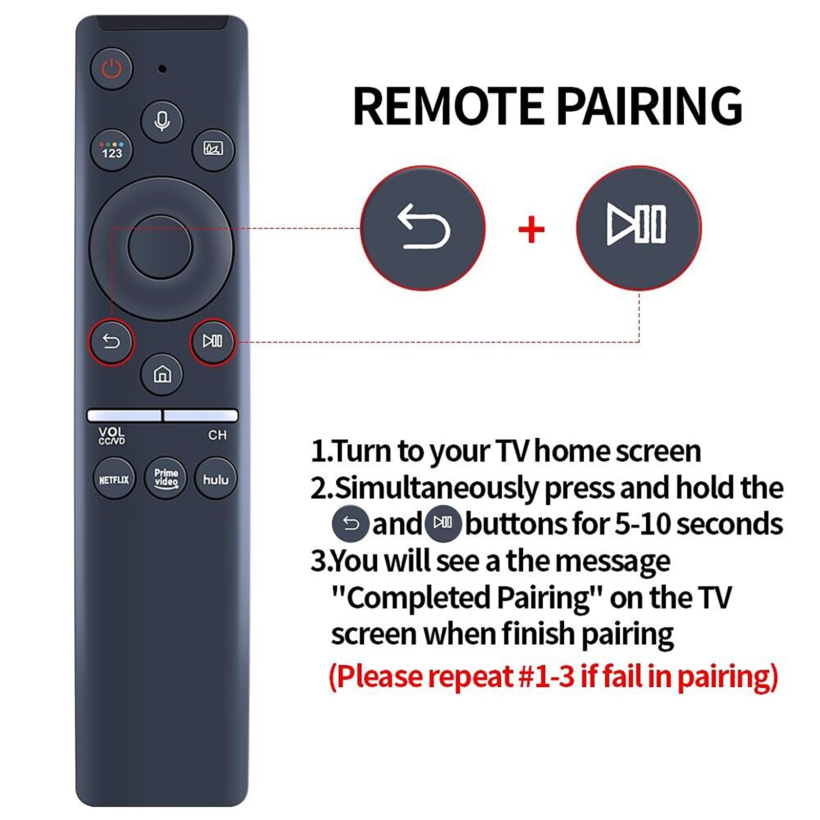 Voice Remote Control Fit for Samsung Smart TVs, BN59-01312A Universal Remote Replacement for All Samsung Frame QLED LED LCD 8K 4K TVs