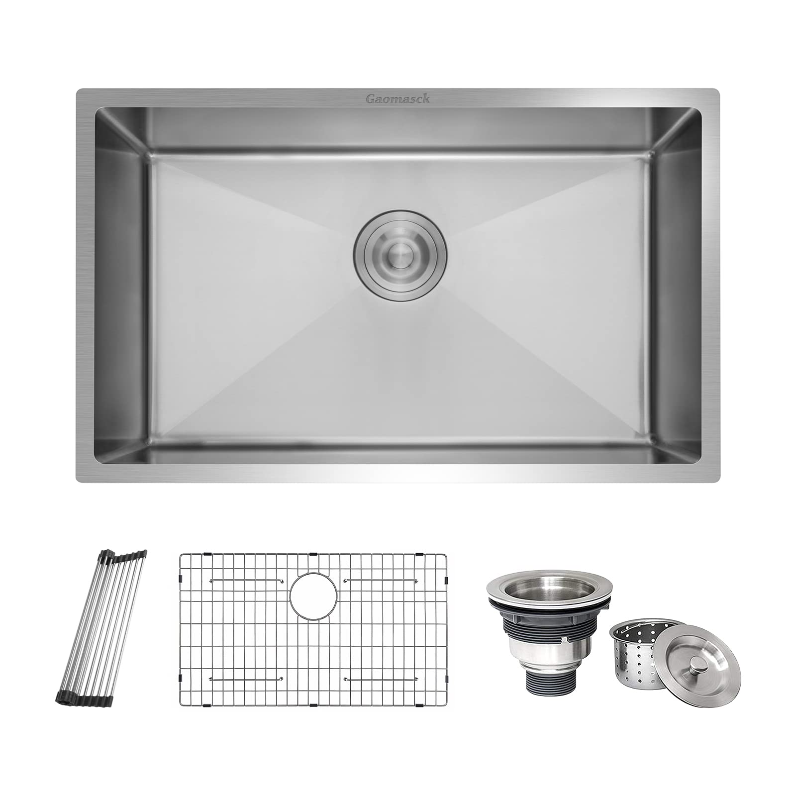 22In Kitchen Sink,Undermount Sink With Grid,16 Gauge Stainless Steel Kitchen Sink,Single Bowl Kitchen Sink,Workstation Sink,Kitchen Sink,Include Roller Drying