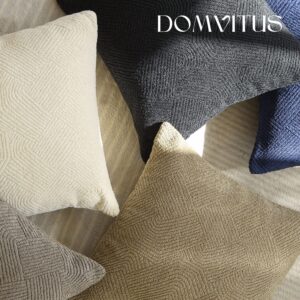 DOMVITUS Decorative Pillow Cover, 2pcs 18x18 Milk White Boucle, Plain Velvet Back, Set of 2 Throw Pillow Covers for Couch, Bed, Sofa, Living Room, Soft Accent Pillows