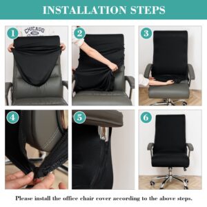 Jin Le Office Chair Cover- Large, Black- Removable Computer Chair Cover for Office Chair with Zipper for Universal Rotating Chair Desk Chair Cover High Back Chair Seat Washable Protector for Pets