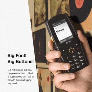 AGM M6 4G Rugged Phone, Large Button Cell Phones for Seniors, Waterproof/Dustproof/Drop-Proof, 2500mAh Battery, 109dB Powerful Speaker, 2.4'' Touchscreen, Dual SIM Cards, T-Mobile Only, 48+128MB