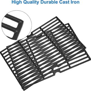 Uniflasy Grill Replacement Parts for Dyna-Glo DGH474CRP,DGH485CRP,Grill Part Kit for Dyna-Glo 3/4/5 Burner Grill,5-Pack Porcelain Steel Grill Heat Plates, 3-Pack Cast Iron Cooking Grates