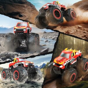 DEERC 1:16 Amphibious RC Monster Trucks IPX7 Waterproof Remote Control Car 4WD Dual Motors All Terrain Off Road 2.4Ghz RC Cars Boat Toys Gifts for Boys Girls Kids Adults