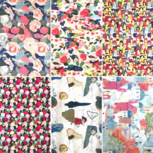 Misscrafts 100% Cotton Quilting Fabric Bundles Craft Fabric Squares Fat Quarters Multicolored for Patchwork DIY Sewing Scrapbooking (6pc 18x22” Watercolour)