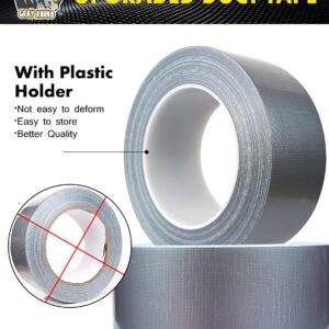 GRAY RHINO Duct Tape Heavy Duty Waterproof 1.88in 105ft/35yd Tearable with No Residue Strong Adhesive Duct Tape for Packaging Tape Indoor&Outdoor Repair Blackout Tape (1, Silver)