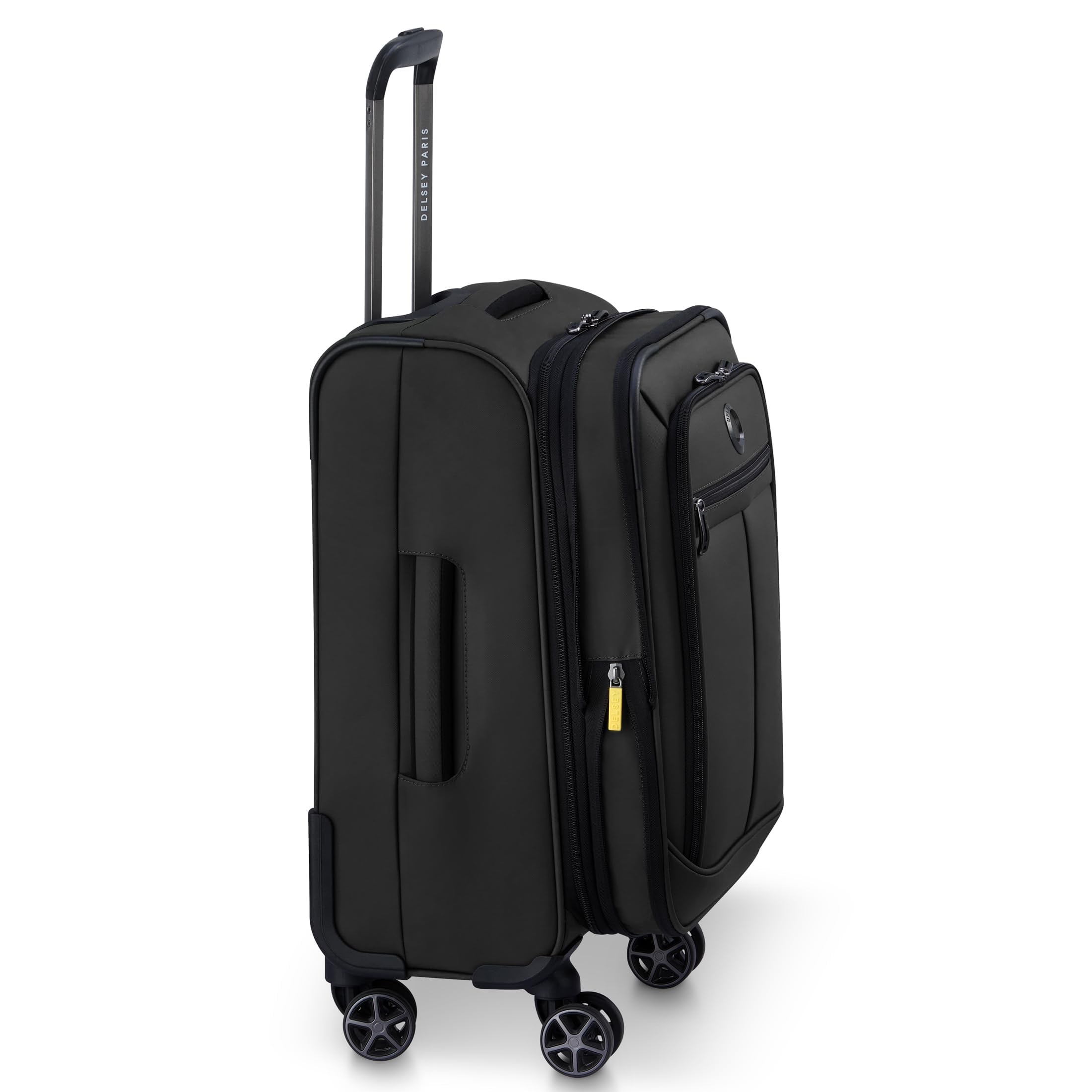 DELSEY Paris Sky Lite Softside Expandable Luggage with Spinner Wheels, Black, Carry on 19 Inch