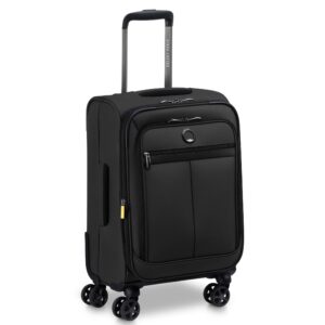 DELSEY Paris Sky Lite Softside Expandable Luggage with Spinner Wheels, Black, Carry on 19 Inch