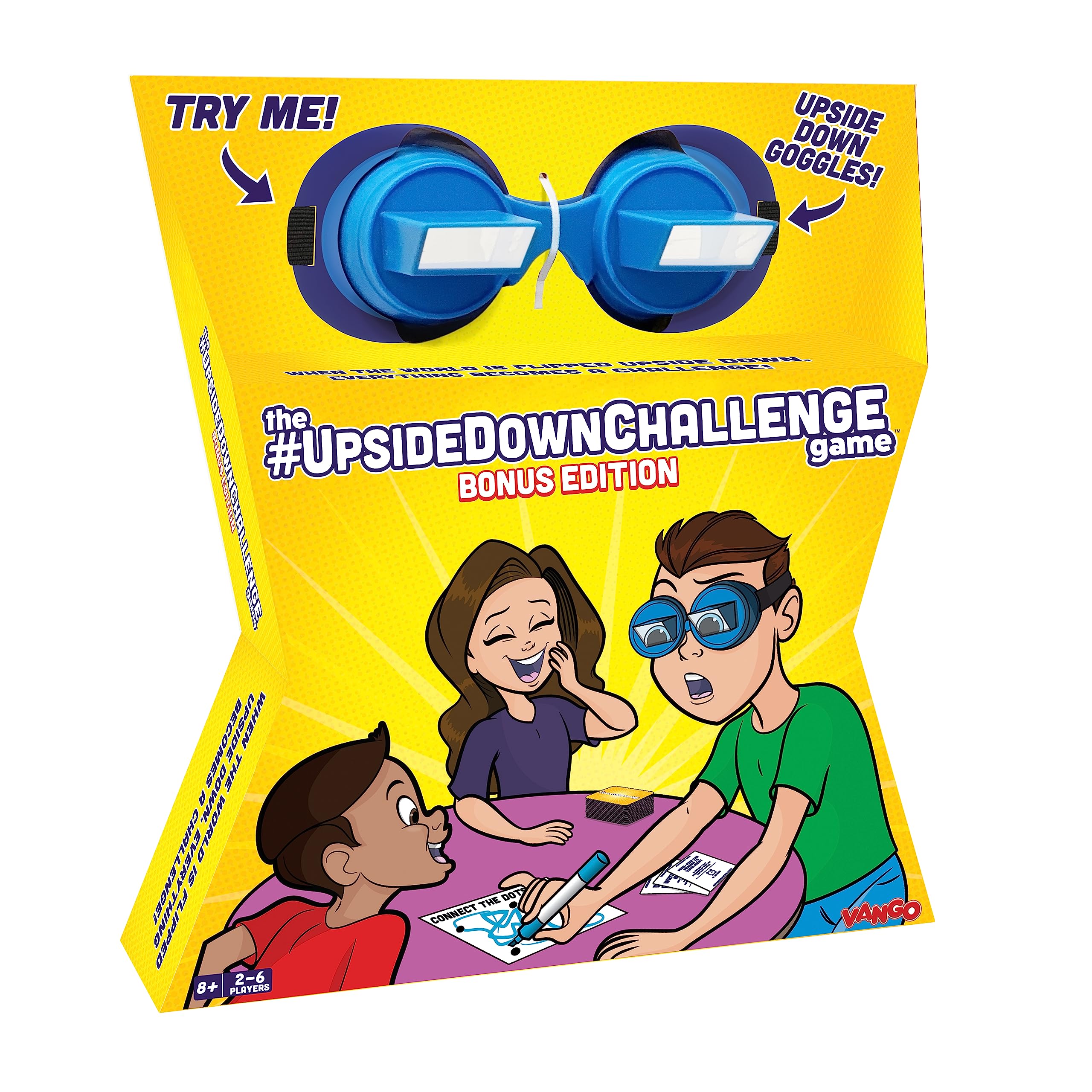 Vango UpsideDownChallenge Game - Complete Fun Challenges with Upside Down Goggles for Ages 8+, 2-6 Players