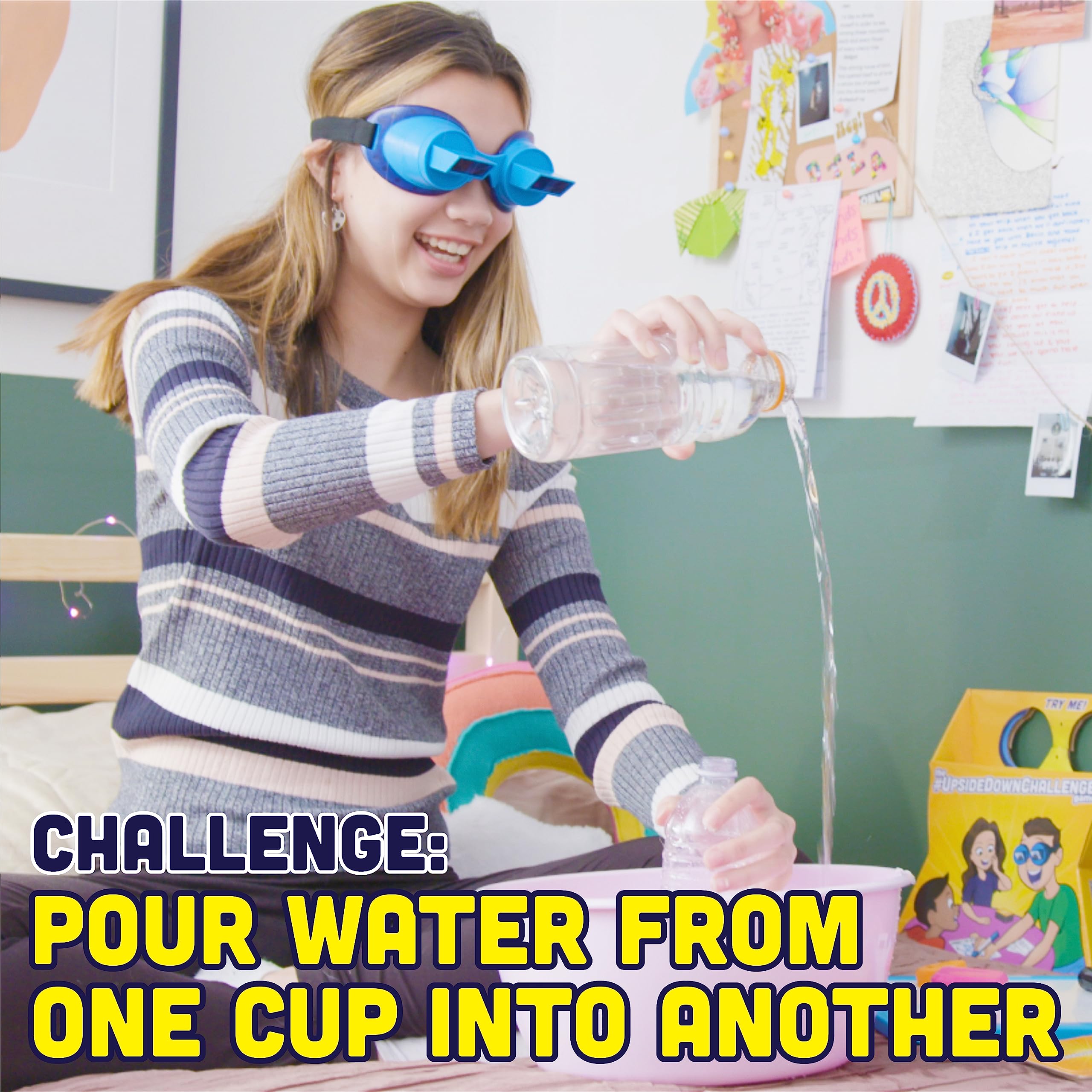 Vango UpsideDownChallenge Game - Complete Fun Challenges with Upside Down Goggles for Ages 8+, 2-6 Players