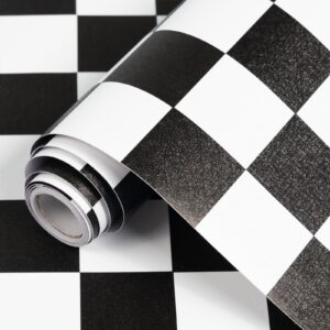 qianglive black and white contact paper mosaic checkered peel and stick wallpaper 17.3"x120" lattice self adhesive waterproof vinyl roll for bathroom kitchen backsplash cabinets shelf liners drawers