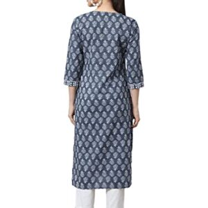 ROYALINK Indian Women's Tunic Tops Cotton Kurta for girls (as1, alpha, s, regular, regular) Grey