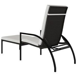 MNISDFL Lounge Chairs for Outside Outdoor daybed Pool Furniture Sun Lounger with Footrest PE Rattan Brown for Poolside, Deck, Backyard, Balcony, Garden