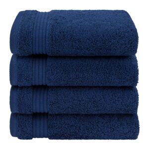 American Veteran Towel, Hand Towels for Bathroom Set of 4, 100% Cotton Turkish Hand Towel Sets Clearance Prime, Soft Hand Face Towels, Navy Blue Hand Towels