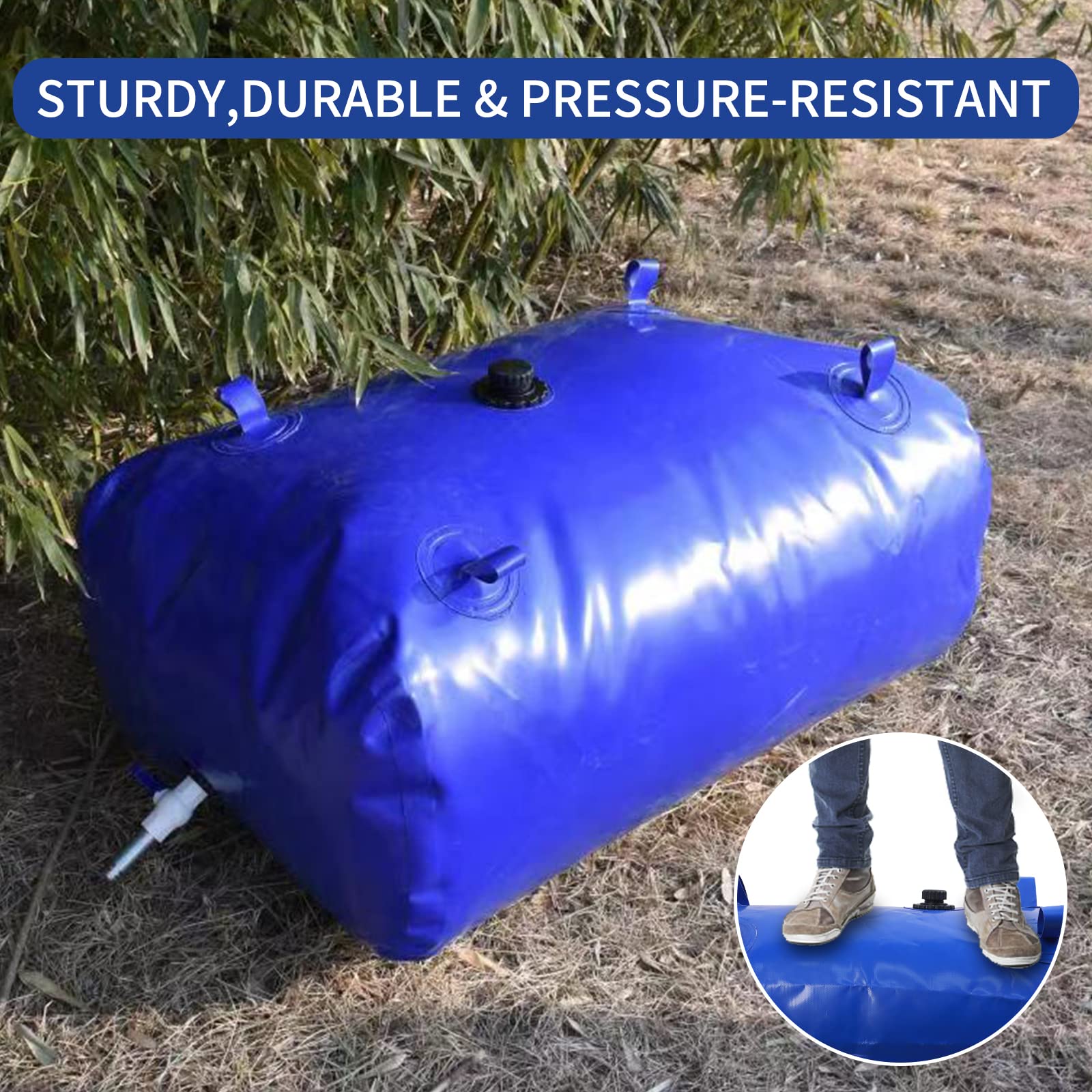 63gal Water Storage Bladder with Valve,Portable Large Capacity Water Tank,Collapsible Rain Barrel & Water Storage Container,for Camping,Fire Protection, Agricultural Irrigation & Emergency Water(240L)