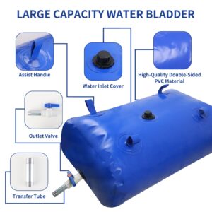 63gal Water Storage Bladder with Valve,Portable Large Capacity Water Tank,Collapsible Rain Barrel & Water Storage Container,for Camping,Fire Protection, Agricultural Irrigation & Emergency Water(240L)