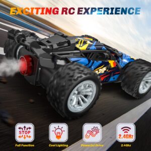 Rc Cars for Boys age 3-8, Monster Trucks Remote Control Car with Spray, 2.4Ghz Rc Drift Car Toys for 3 4 5 6 Year Old Boys Girls, 1/20 All Terrains Electric Toy Car Gift for 3-8 Year Old Boys Girls