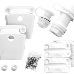 Cooler Replacement Parts Kit, Ice Chest Plastic Hinges, Latch Posts, Threaded, and Triple-Snap Drain Plug. Compatible With Igloo Cooler. Best Option for Repairing and Replacing Multiple Cooler Parts.