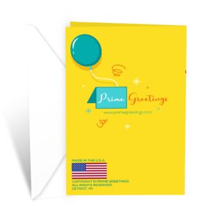 Prime Greetings Birthday Card For Son, Made in America, Eco-Friendly, Thick Card Stock with Premium Envelope 5in x 7.75in, Packaged in Protective Mailer