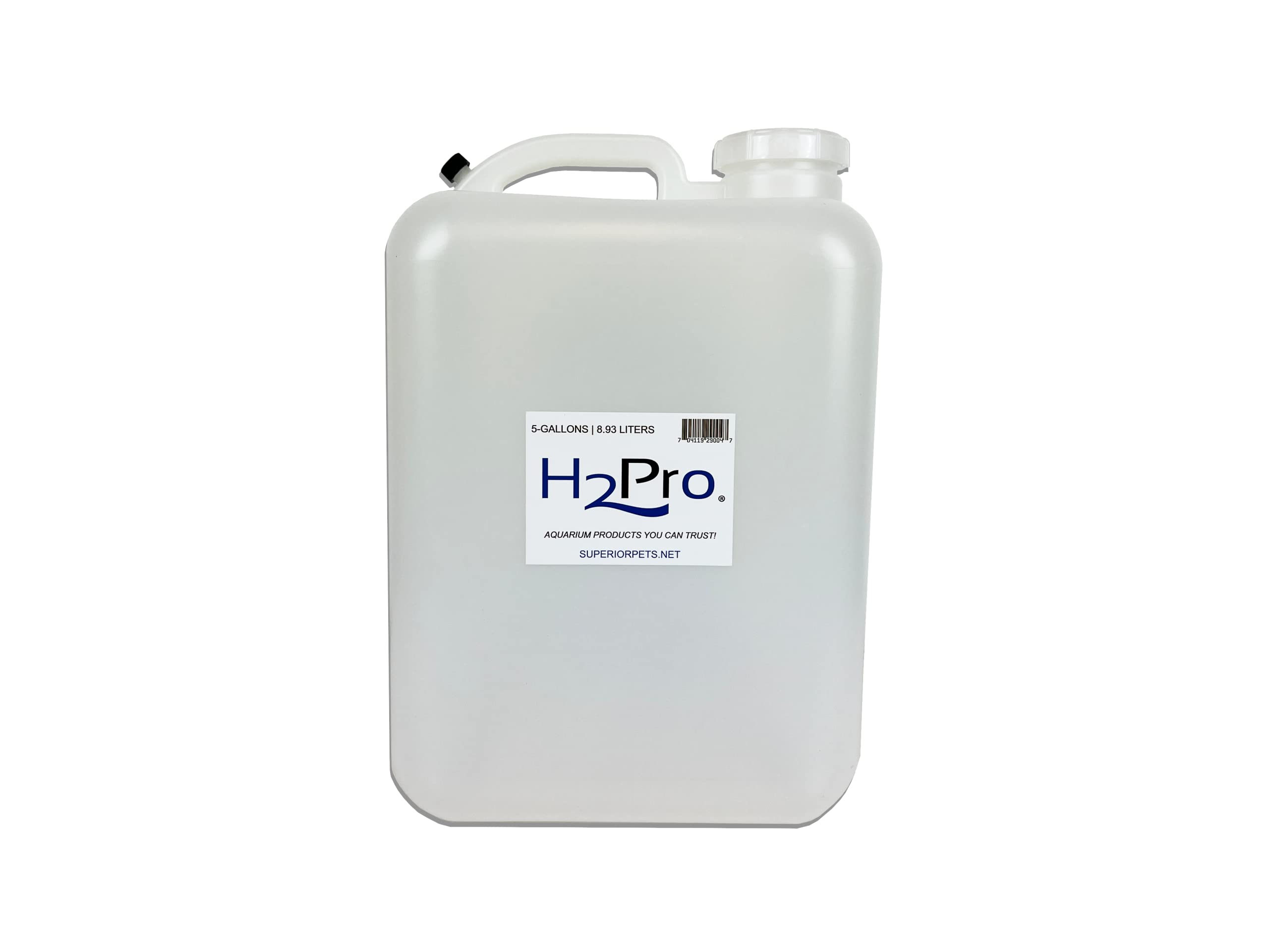 H2Pro 5-Gallon Aquarium Water Jug with Cap - Empty Plastic Container for Maintenance