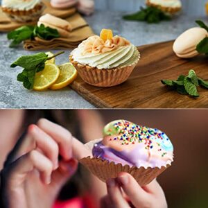 SANNIX 450pcs Woodland Cupcake Liners, Woodgrain Baking Cups Cupcake Wrappers Paper Wraps Muffin Liners for Bridal Showers Wedding Birthday Party Decorations Supplies