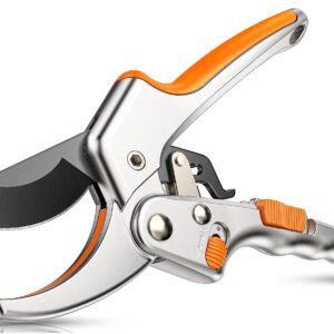 Pruning Shears, Kenossion Gardening Tools - Garden Shears with Ratchet Anvil, Professional Pruners for Gardening, Garden Clippers/Pruning Scissors with Stainless Steel Blades & Non-slip Handle