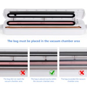 XTKS Vacuum Sealer Machine Compact One-Touch Automatic Air Sealing System for Dry Moist Fresh Modes Vacuum Sealer with 15Pcs Vacuum Sealer Bags for Airtight Food Storage and Sous Vide