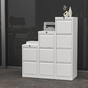 SUXXAN Metal Letter File Cabinets with Lock，2 Drawer Steel Deep Vertical File Cabinet for Legal Size, W14.96”x D17.72”x H28.7”, Assembly Required(White, 2 Drawer)