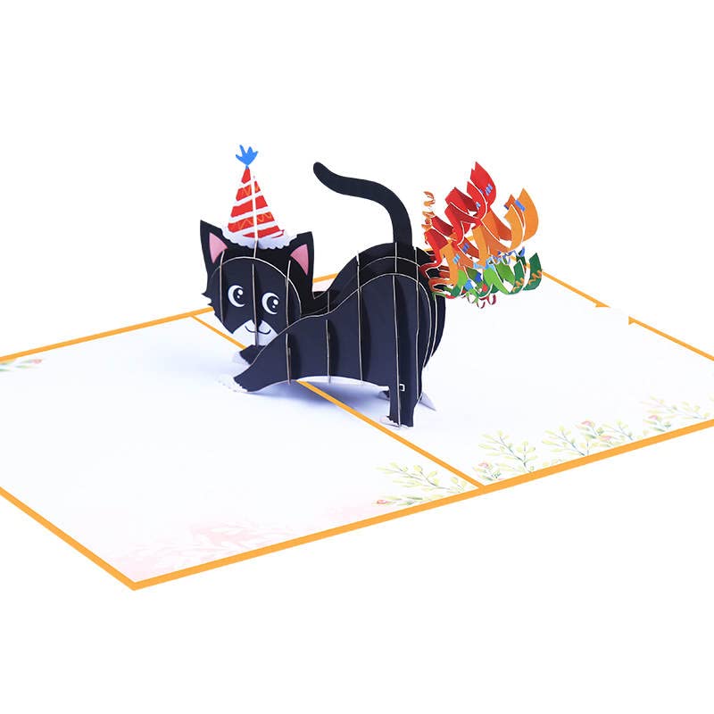 NAVWOD 3D Cat Farting Confetti Funny Birthday Card, Pop Up Birthday Card, Funny Birthday Card for Men, Women, Funny Birthday Cards for Husband, Wife, Friend, Mom, Dad and Every Cat Lover.