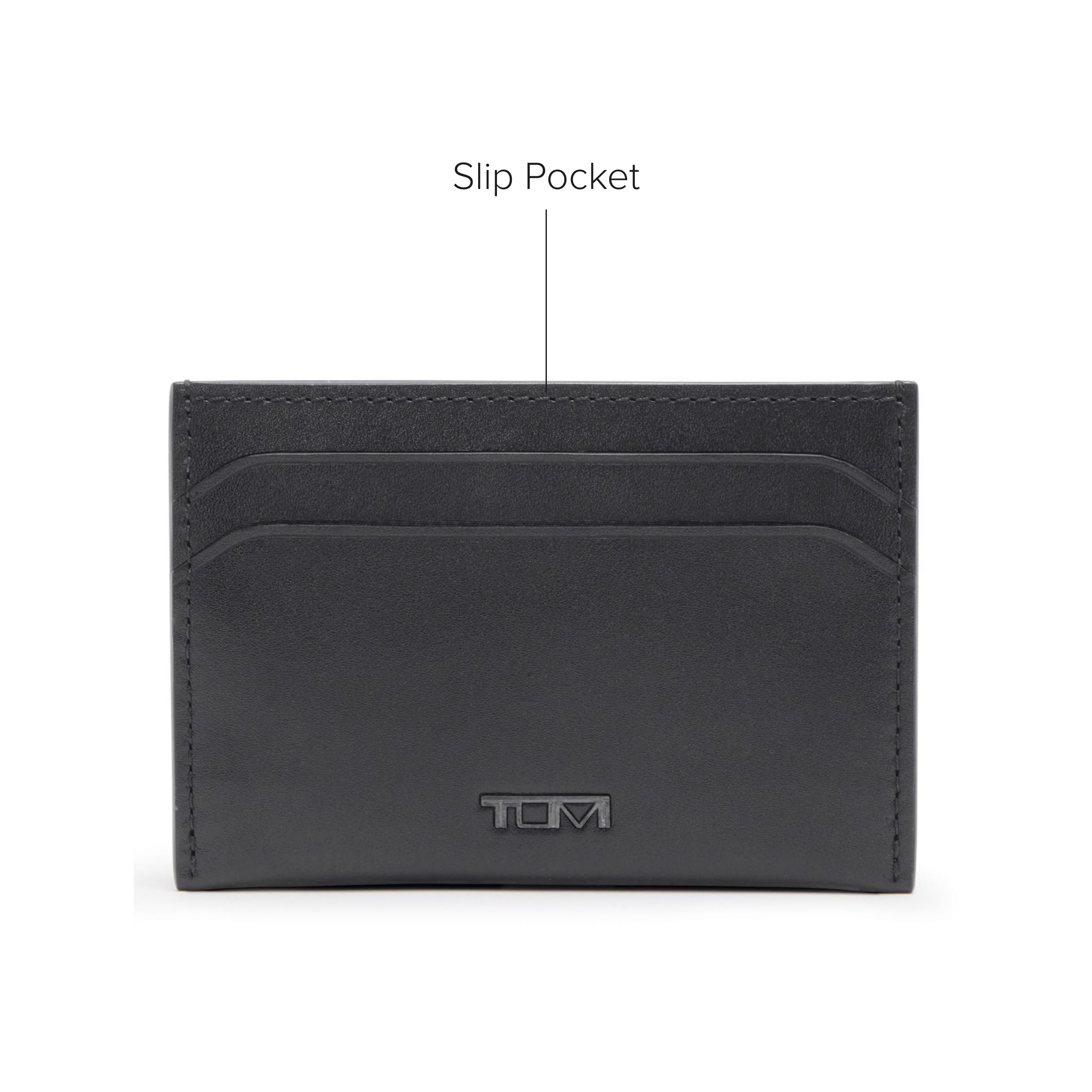 TUMI - Nassau Money Clip Card Case Wallet - Slim Card Holder Wallet for Men & Women - Nappa Leather Material - Black Smooth