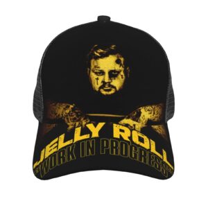 jelly rapper rock roll baseball cap adjustable caps hat cap for men unisex classic dad hat trucker cap suitable for workouts athletic baseball hats women's hats golf cap for all seasons black