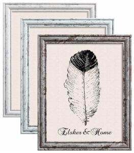 elsker&home 11 x 14 picture frame set of 3, rustic farmhouse distressed retro style photo frame for wall mounting and tabletop,wooden frame for gifts