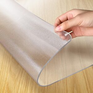 Vicwe 18 x 36 Inch Clear Table Cover Protector,1.5 mm Thick Single-Sided Frosted Clear Desk Pad Mat, Rectangle Waterproof Table Top Protector, Scratch Proof and Easy Cleaning for Dining Room Table