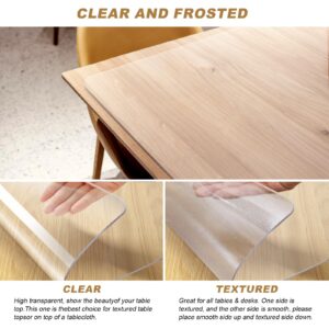 Vicwe 18 x 36 Inch Clear Table Cover Protector,1.5 mm Thick Single-Sided Frosted Clear Desk Pad Mat, Rectangle Waterproof Table Top Protector, Scratch Proof and Easy Cleaning for Dining Room Table