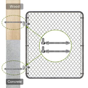 Insaga M12x 10'' J-Bolt Gate Hinge, 304 Stainless Steel Farm Gate Hinge, 4pcs J-Bolt Post Hinge with 5/8" Male Pin for Chain Link Fence Gate