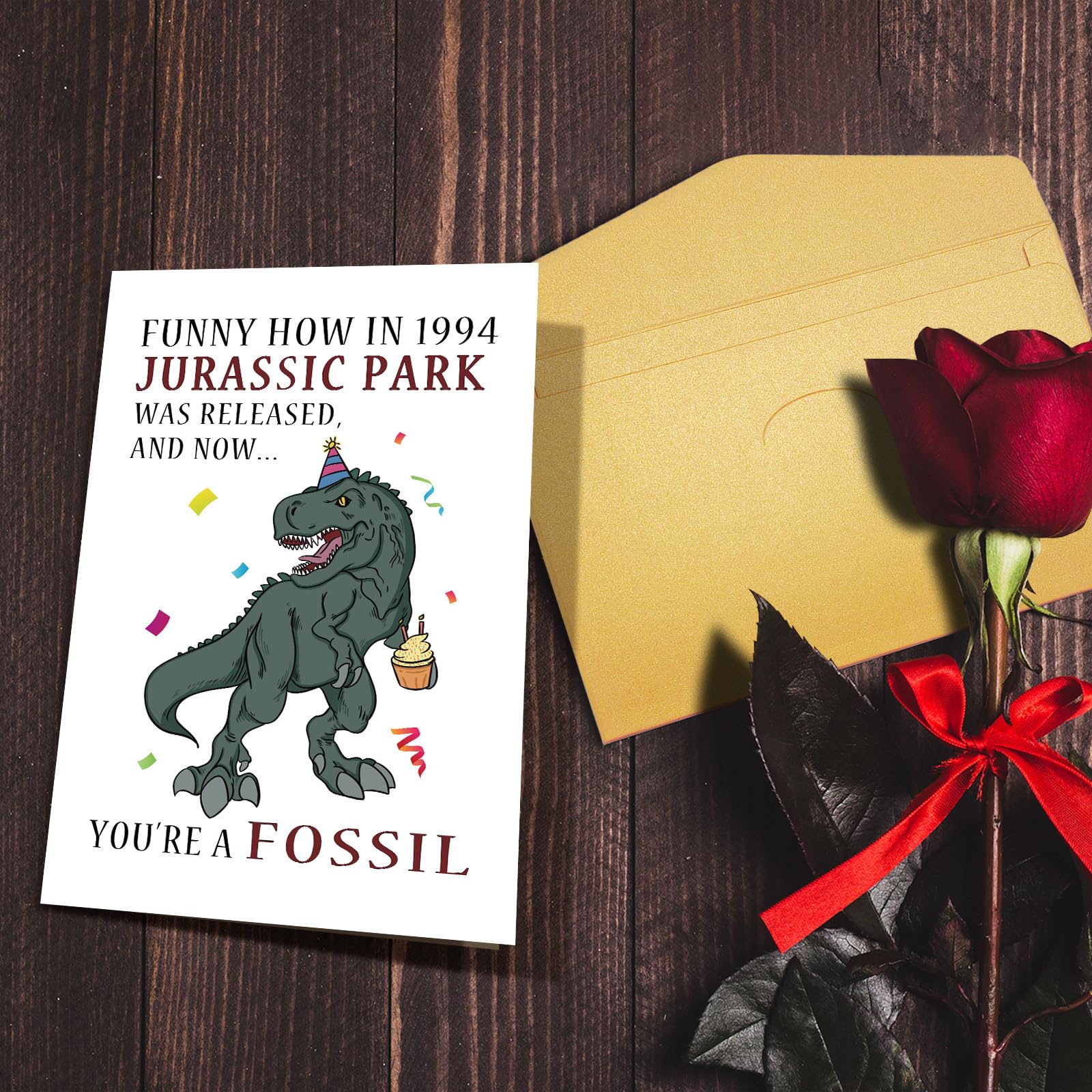 Nchigedy Funny Dinosaur Birthday Card for Him Her, Happy 30th Birthday Gift for Friends, Snarky 1994 Birthday Card for Men Women