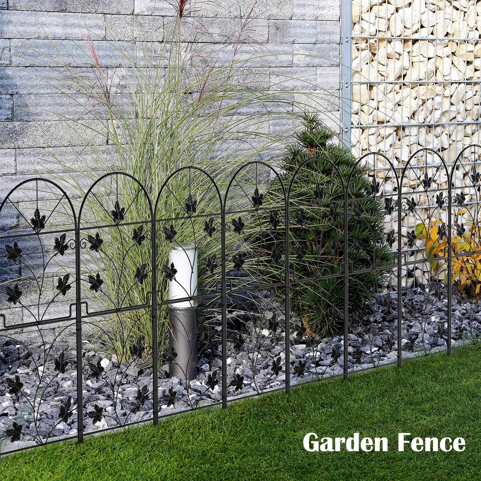 15 Pack Decorative Garden Fence Panels No Dig Fencing, Total 38in (H) x 16ft (L) Coated Metal RustProof Landscape Wire Border Folding Patio Fences Flower Bed Fencing Animal Barrier for Dog