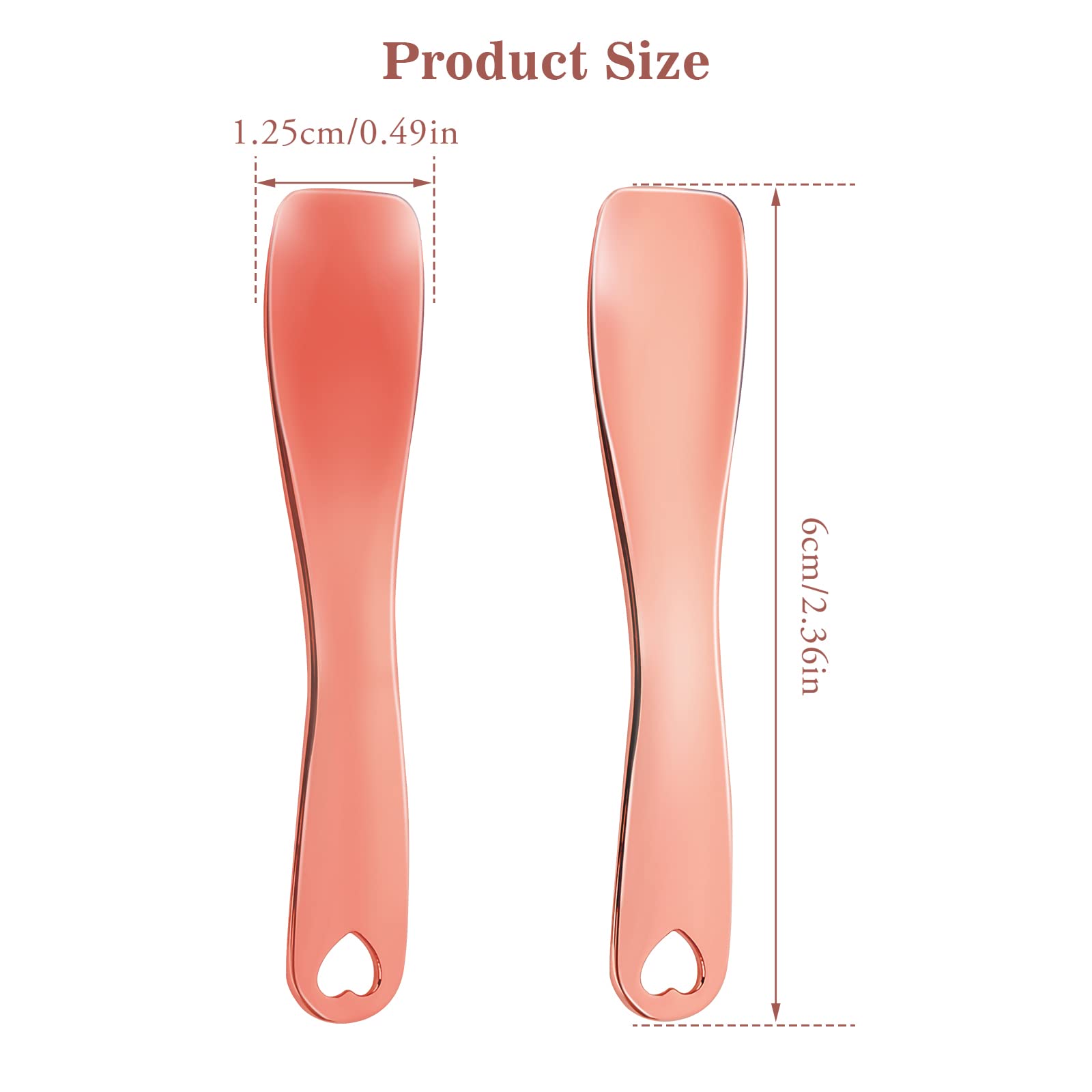 Sibba 3 PCS Facial Spatula Massage Eye Roller Dark Circles Skincare Tool Face Cream Lotion Makeup Stainless Steel Applicator Wand Neck Lines Beauty Instrument Stick Spoon Device(rose gold)