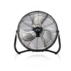 tech drive high velocity floor fan,14 inch heavy duty metal industrial fans,3 powerful speed,360° adjustable tilting and all metal construction,black