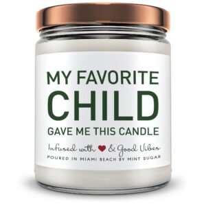 mom candle gifts for mothers day or birthday, mint sugar candle company 9 oz soy wax candle with floral blossom aroma, made in the usa, funny unique cute moms gift ideas from daughter or son