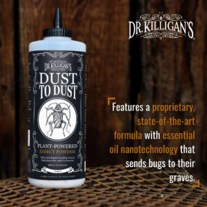 Dr. Killigan's Dust to Dust Insect Powder - Plant-Powered Diatomaceous Earth Alternative - Insect Killer for Indoor & Outdoor Use - Residual Formula Protects up to 6 Months (10 oz)