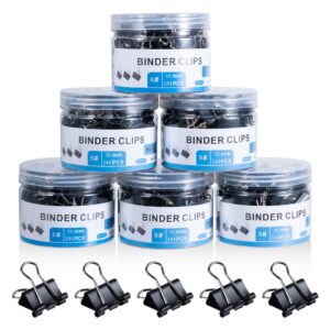 small binder clips bulk 864 pcs - mini binder clips 15mm paper clip 5/8 inch paper clamps, micro black metal binding paperwork clamp, school teachers office supplies