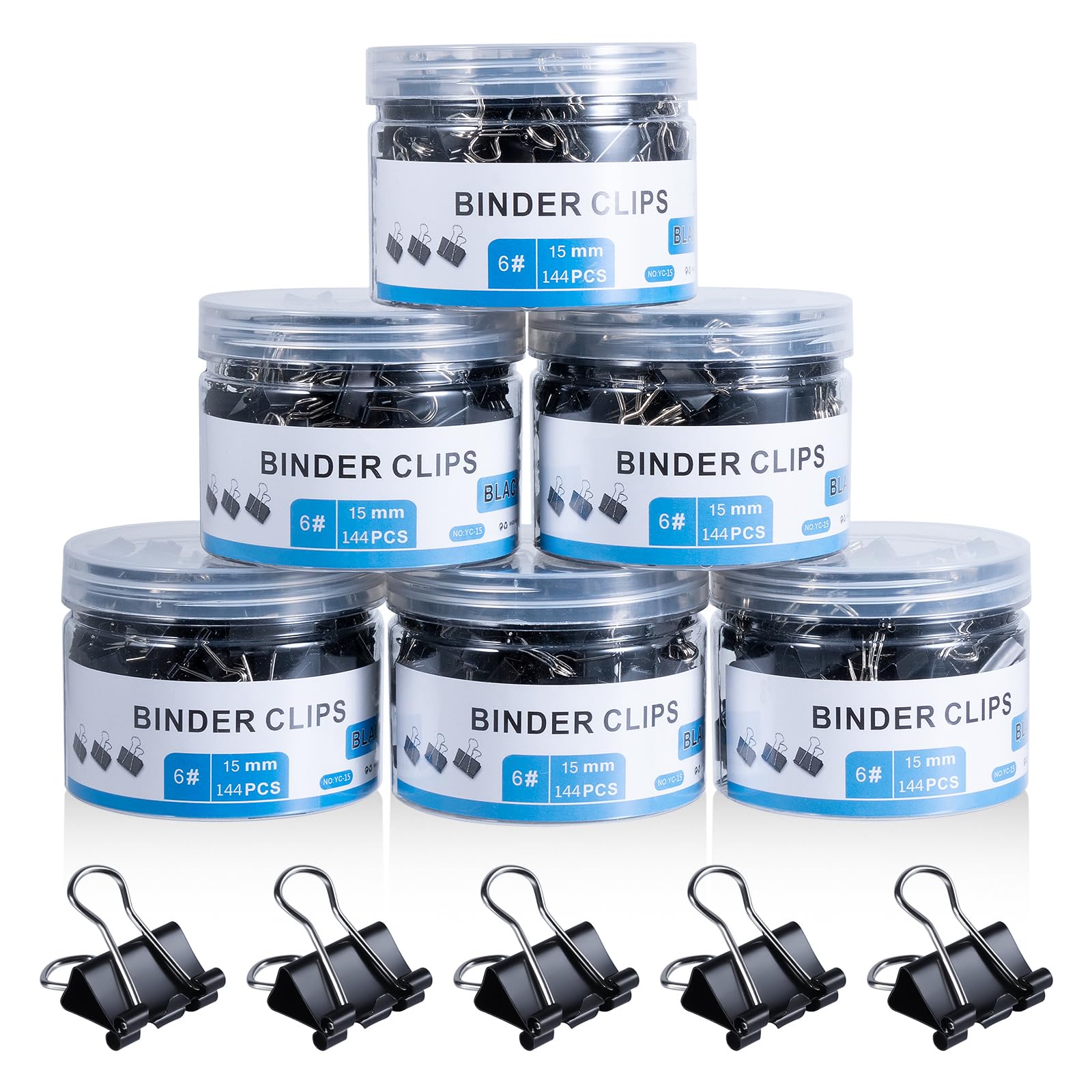 Small Binder Clips Bulk 864 PCS - Mini Binder Clips 15mm Paper Clip 5/8 Inch Paper Clamps, Micro Black Metal Binding Paperwork Clamp, School Teachers Office Supplies