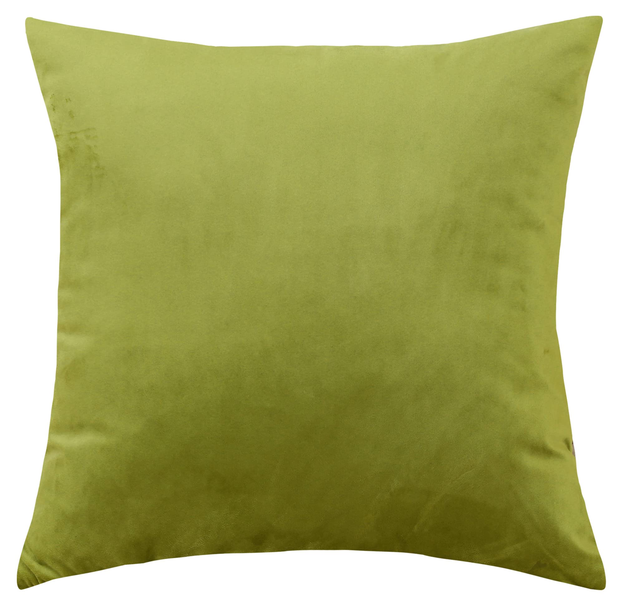 TangDepot Set of 2 Velvet Throw Pillow Covers, Super Soft, Euro Pillowcases - (24x24 Inch 2 Pieces, G01 Olive Green)