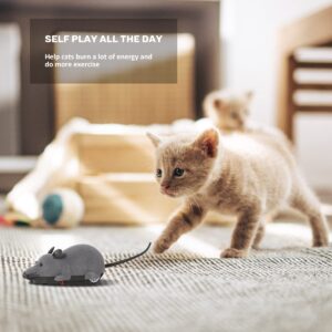 Auto Moving Mouse Cat Toy, Interactive Cat Toys Wireless Electronic Fake Mouse Rat Pet Toy Running Wheel Plush Rat Chasing Prank Toy for Cats Dogs Kids Novelty Gift By Greatstar (Grey, No Controller)