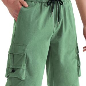 Mens Cargo 11 Inch Shorts for Hiking Golf Casual Athletic Quick Dry Ralaxed Fit Fishing Tactical Sports Shorts, ARMY GREEN XXL